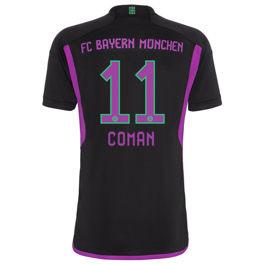 Kandiny Kinderen Kingsley Coman #11 Zwart Uitshirt Uittenue 2023/24 T-Shirt België