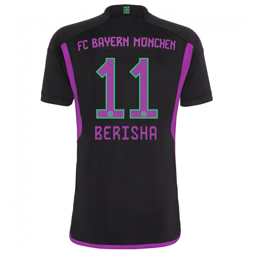 Kandiny Bambino Maglia Dion Berisha #11 Nero Kit Gara Away 2023/24 Maglietta