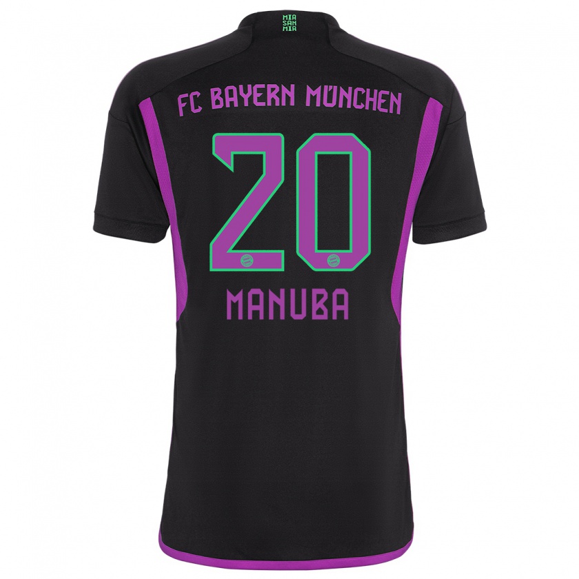 Kandiny Kinder Vincent Manuba #20 Schwarz Auswärtstrikot Trikot 2023/24 T-Shirt Österreich