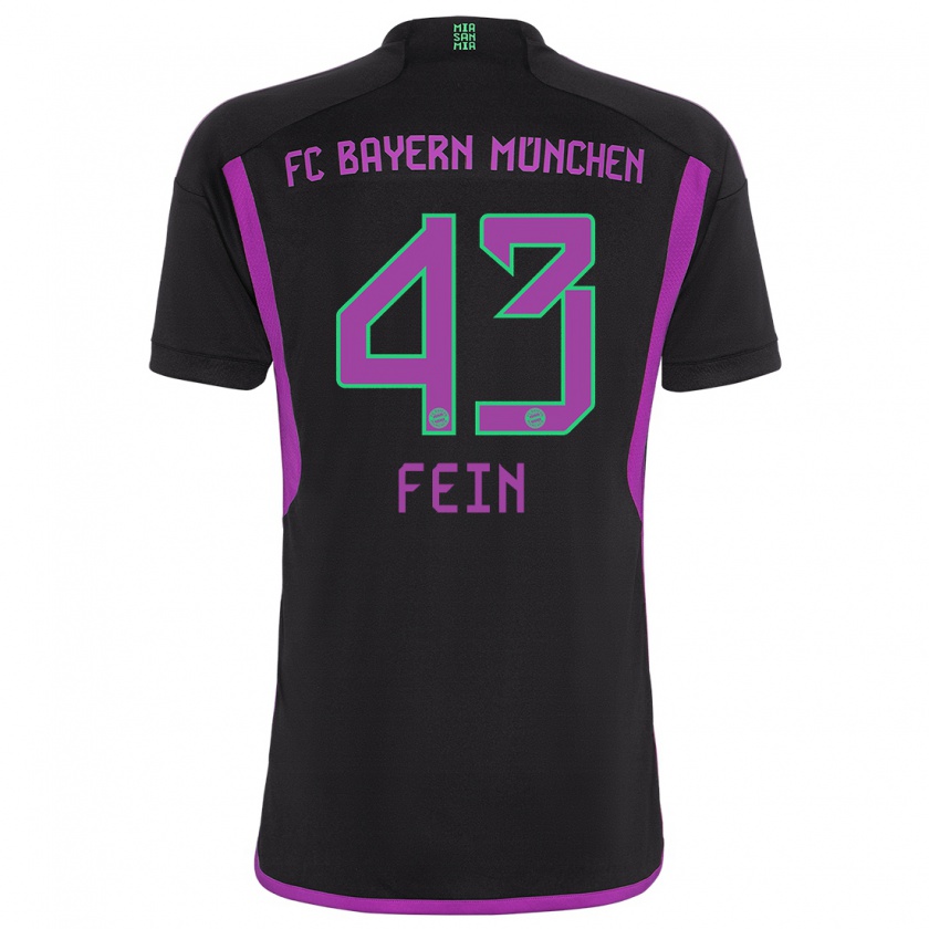 Kandiny Kinder Adrian Fein #43 Schwarz Auswärtstrikot Trikot 2023/24 T-Shirt Österreich