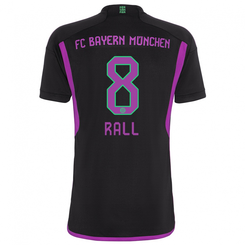 Kandiny Bambino Maglia Maximiliane Rall #8 Nero Kit Gara Away 2023/24 Maglietta