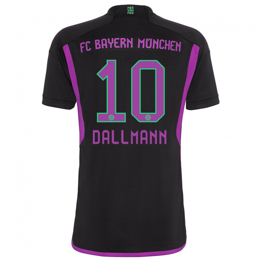 Kandiny Kinder Linda Dallmann #10 Schwarz Auswärtstrikot Trikot 2023/24 T-Shirt Österreich