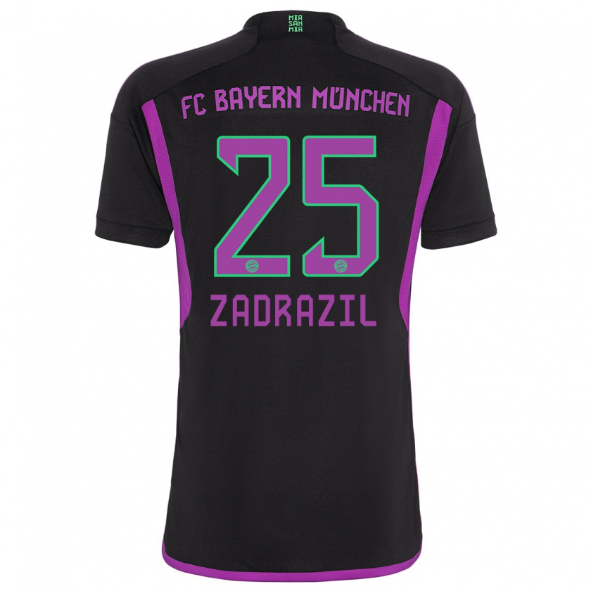 Kandiny Bambino Maglia Sarah Zadrazil #25 Nero Kit Gara Away 2023/24 Maglietta