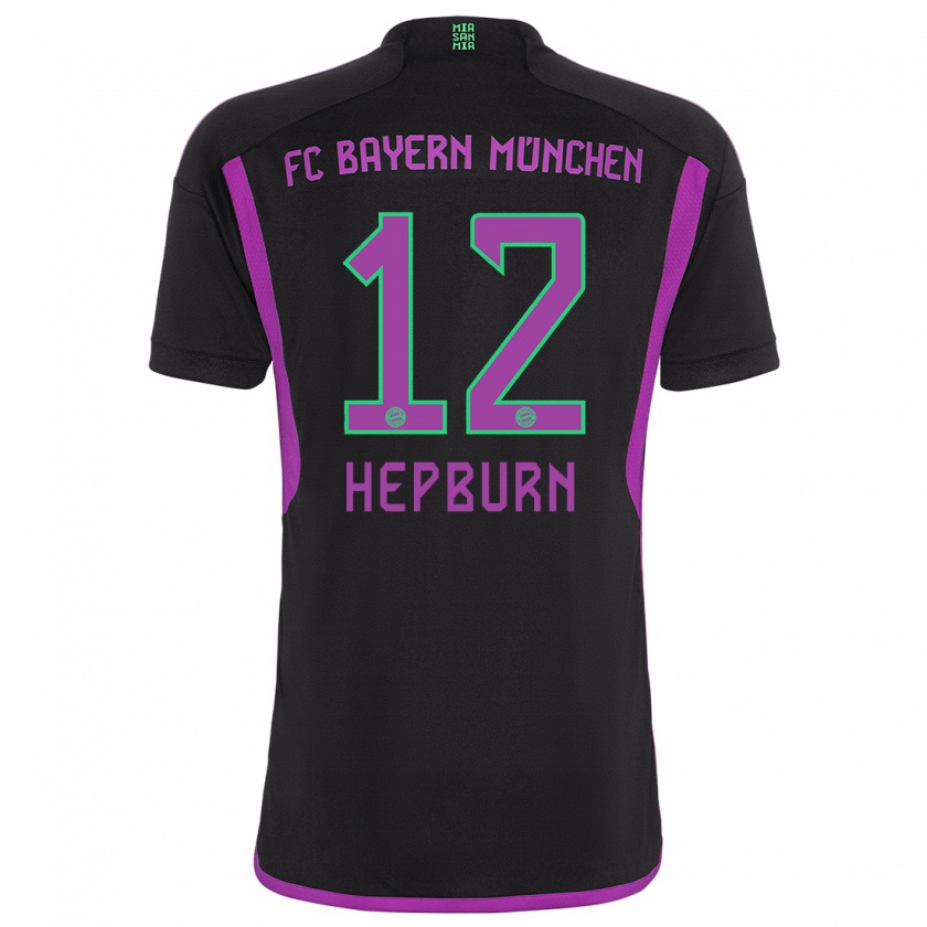 Kandiny Kinder Barry Hepburn #12 Schwarz Auswärtstrikot Trikot 2023/24 T-Shirt Österreich