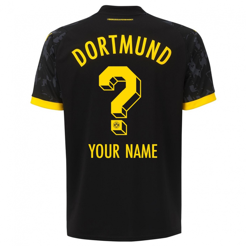 Kandiny Bambino Maglia Il Tuo Nome #0 Nero Kit Gara Away 2023/24 Maglietta