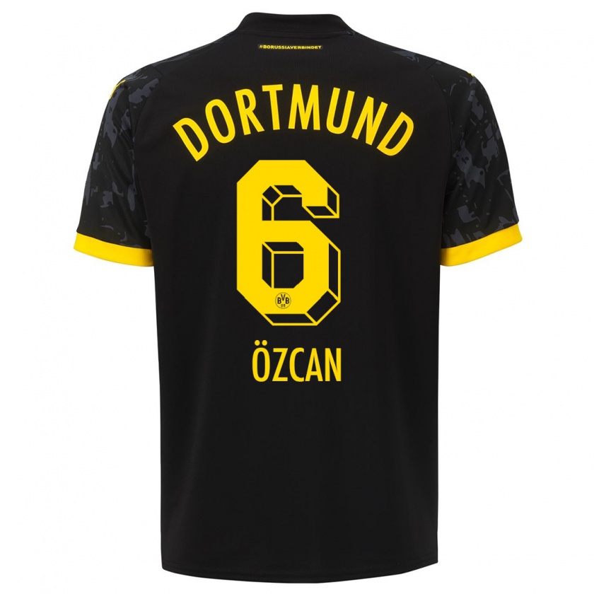 Kandiny Bambino Maglia Salih Özcan #6 Nero Kit Gara Away 2023/24 Maglietta