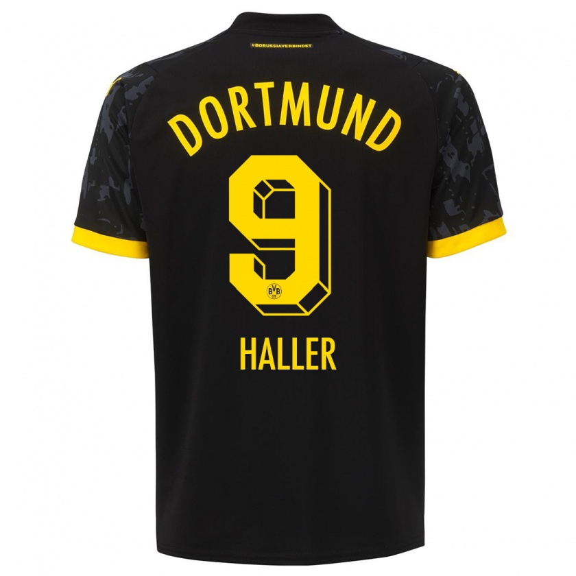 Kandiny Niño Camiseta Sébastien Haller #9 Negro 2ª Equipación 2023/24 La Camisa