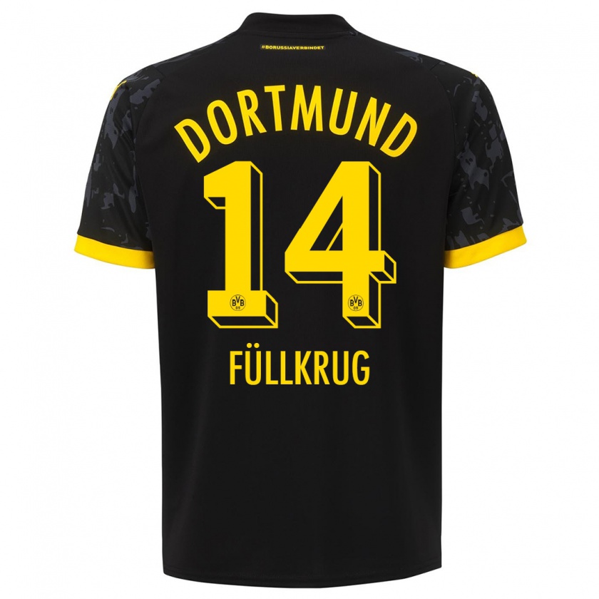 Kandiny Niño Camiseta Niclas Füllkrug #14 Negro 2ª Equipación 2023/24 La Camisa