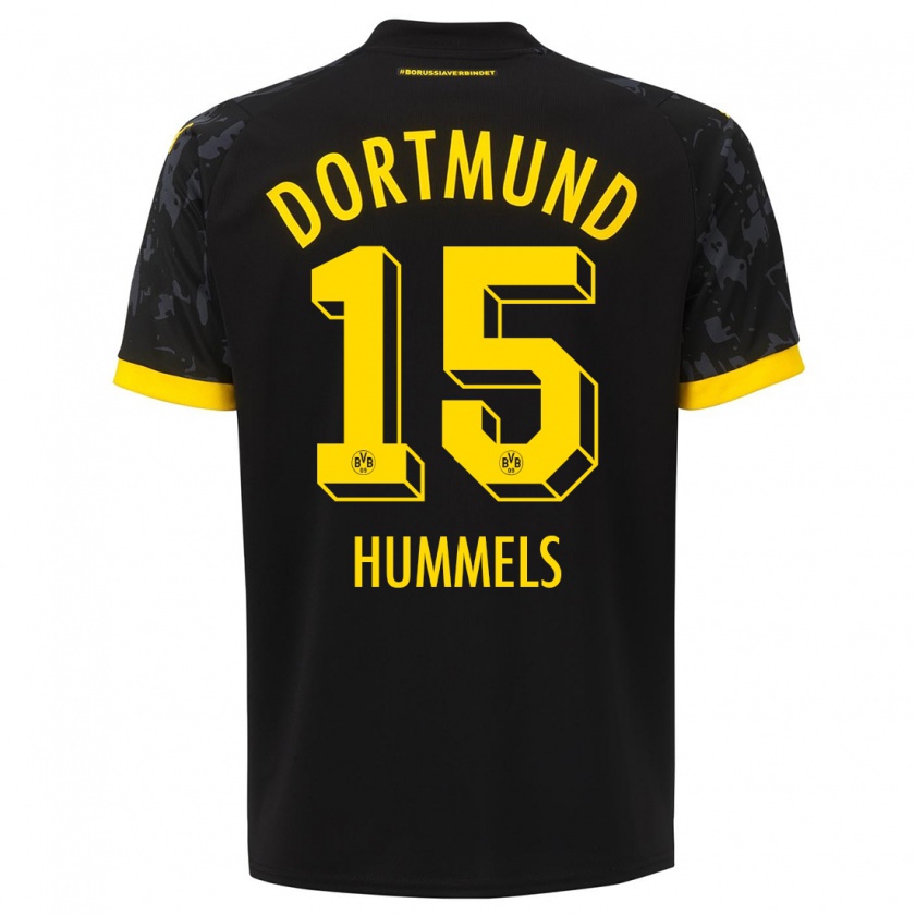 Kandiny Bambino Maglia Mats Hummels #15 Nero Kit Gara Away 2023/24 Maglietta