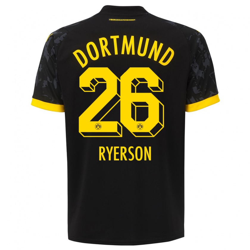 Kandiny Kinder Julian Ryerson #26 Schwarz Auswärtstrikot Trikot 2023/24 T-Shirt Österreich