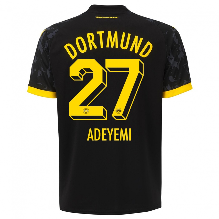 Kandiny Niño Camiseta Karim Adeyemi #27 Negro 2ª Equipación 2023/24 La Camisa