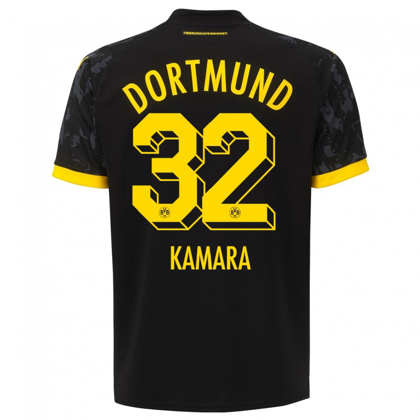 Kandiny Niño Camiseta Abdoulaye Kamara #32 Negro 2ª Equipación 2023/24 La Camisa