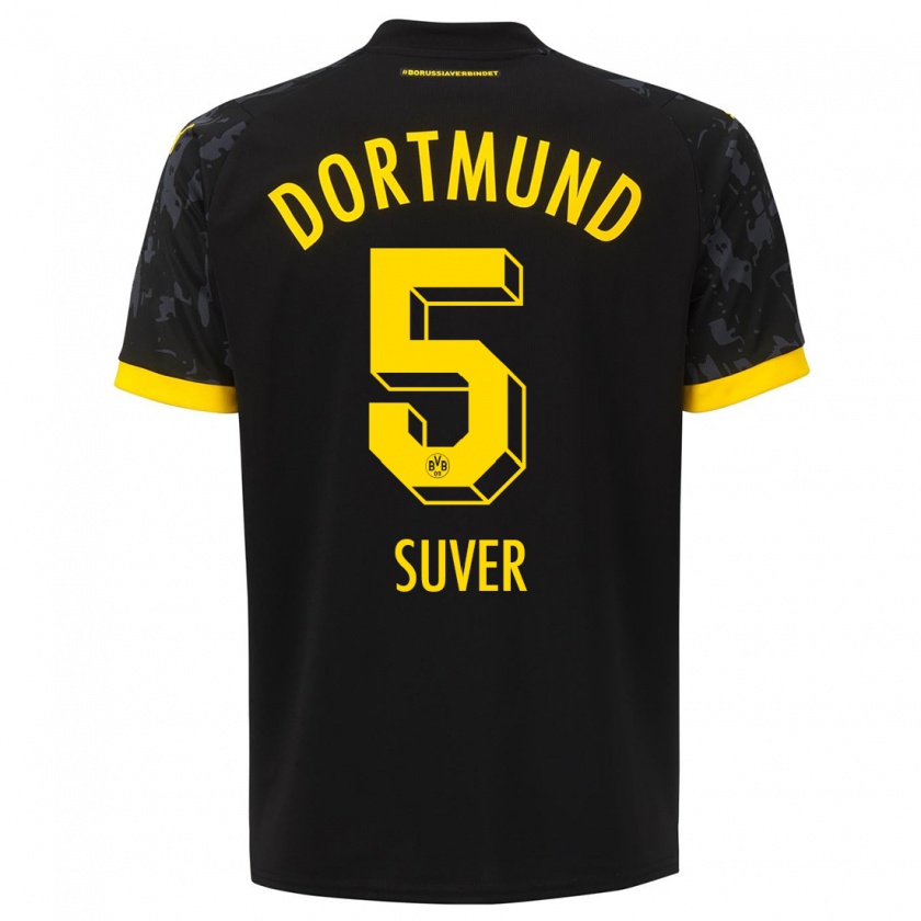 Kandiny Kinder Mario Suver #5 Schwarz Auswärtstrikot Trikot 2023/24 T-Shirt Österreich