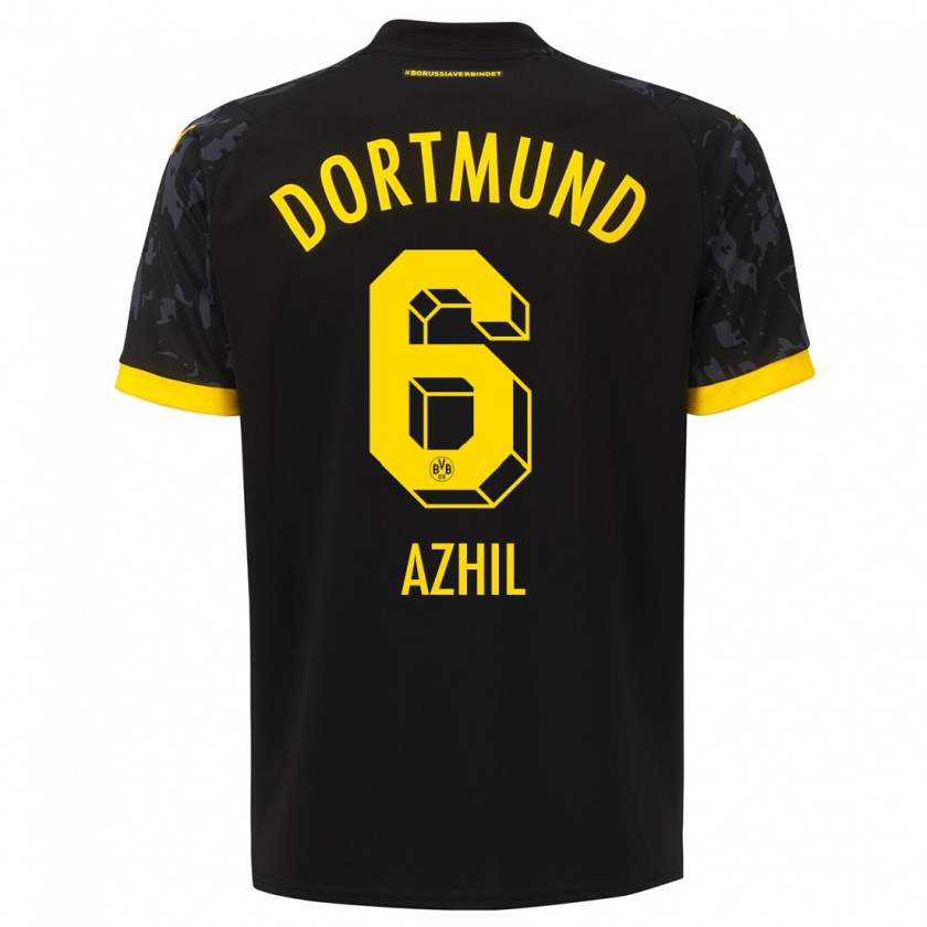 Kandiny Bambino Maglia Ayman Azhil #6 Nero Kit Gara Away 2023/24 Maglietta