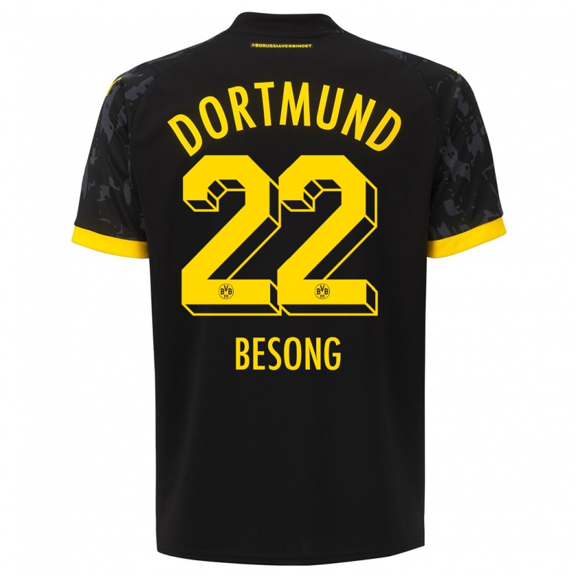 Kandiny Kinder Paul-Philipp Besong #22 Schwarz Auswärtstrikot Trikot 2023/24 T-Shirt Österreich