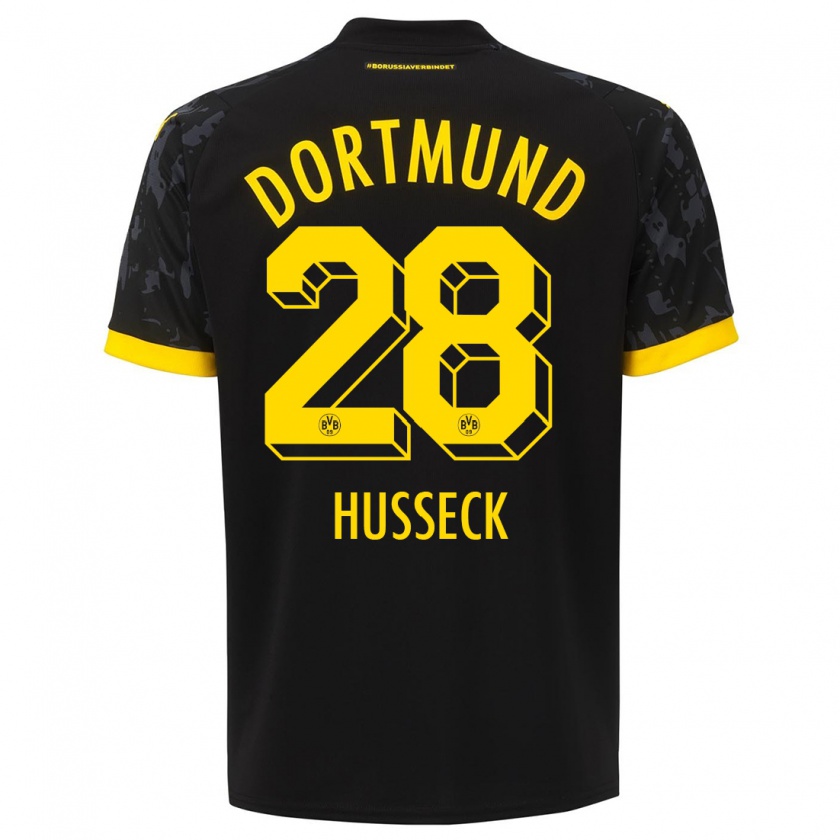 Kandiny Bambino Maglia Jonah Husseck #28 Nero Kit Gara Away 2023/24 Maglietta