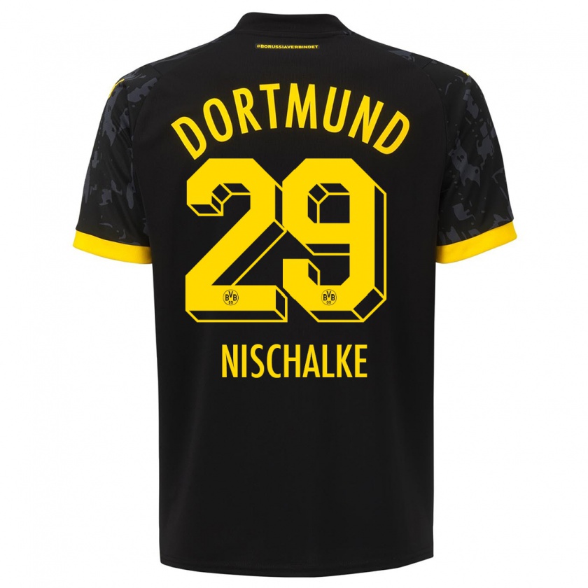 Kandiny Kinder Jermain Nischalke #29 Schwarz Auswärtstrikot Trikot 2023/24 T-Shirt Österreich