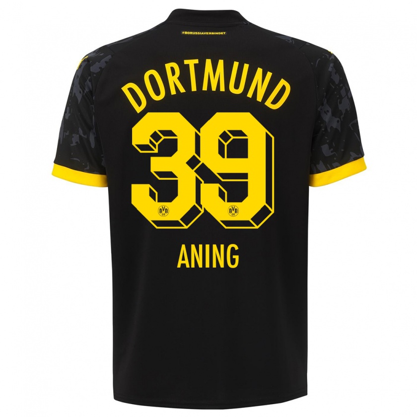 Kandiny Kinder Prince Aning #39 Schwarz Auswärtstrikot Trikot 2023/24 T-Shirt Österreich