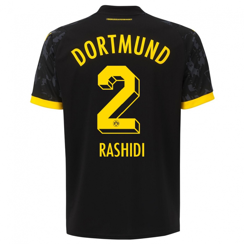 Kandiny Kinder William Rashidi #2 Schwarz Auswärtstrikot Trikot 2023/24 T-Shirt Österreich