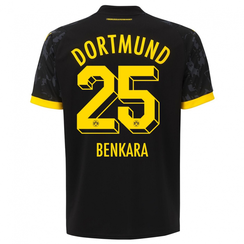 Kandiny Bambino Maglia Elias Benkara #25 Nero Kit Gara Away 2023/24 Maglietta