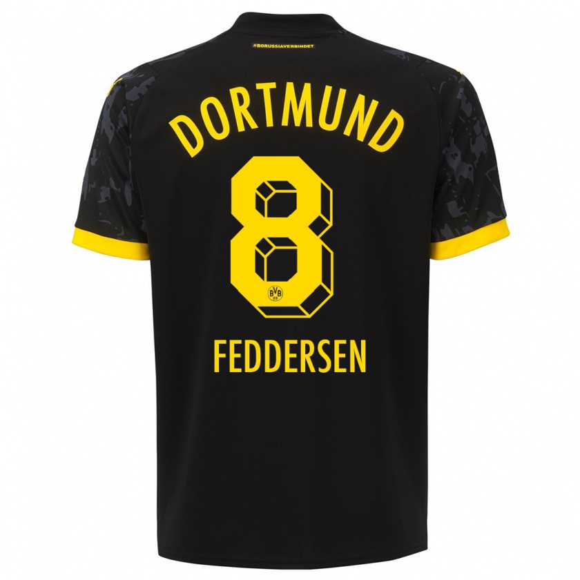 Kandiny Niño Camiseta Jonas Feddersen #8 Negro 2ª Equipación 2023/24 La Camisa