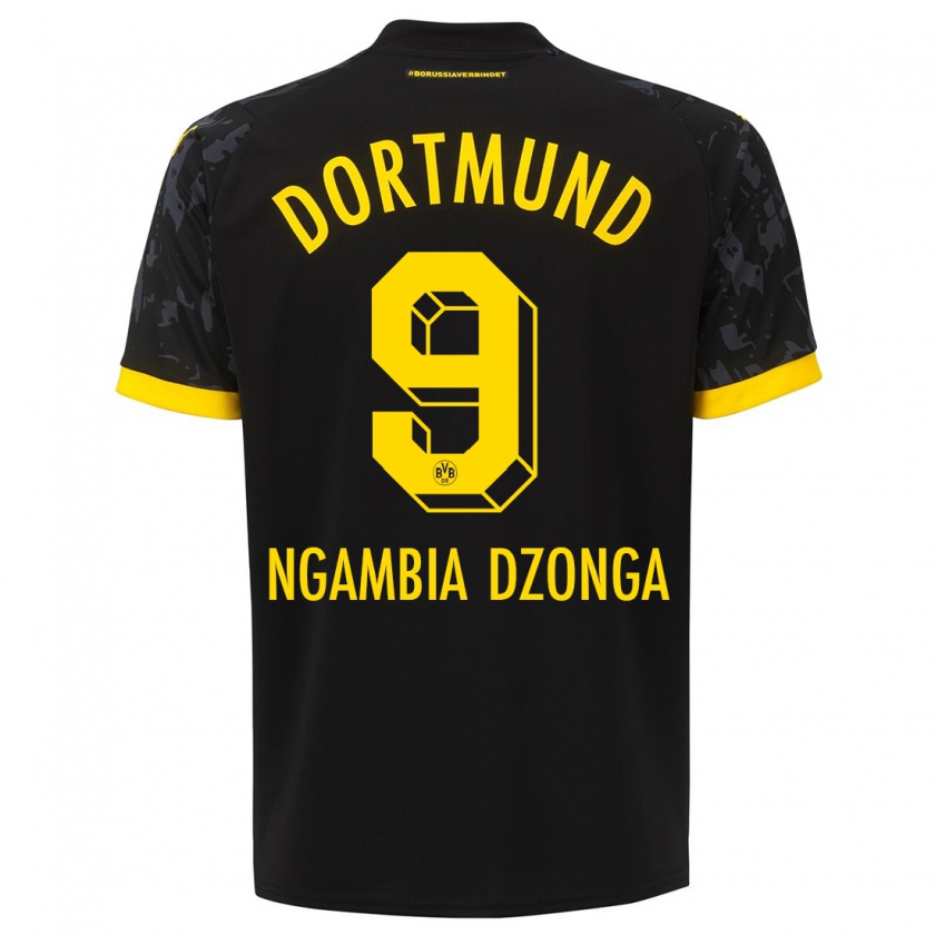 Kandiny Bambino Maglia Diego Ngambia Dzonga #9 Nero Kit Gara Away 2023/24 Maglietta