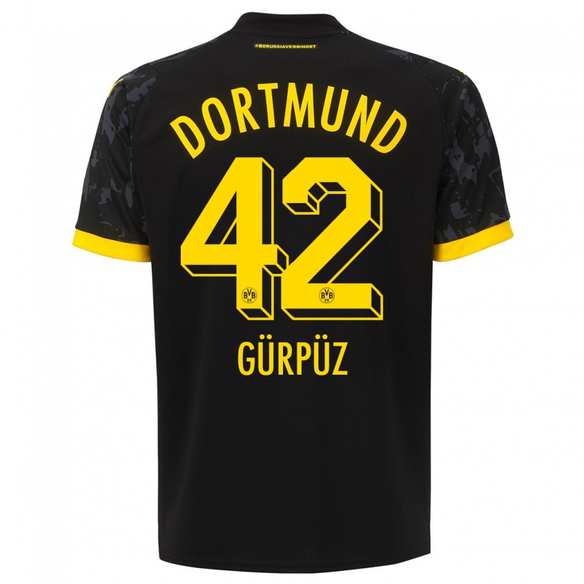 Kandiny Kinder Goktan Gurpuz #42 Schwarz Auswärtstrikot Trikot 2023/24 T-Shirt Österreich