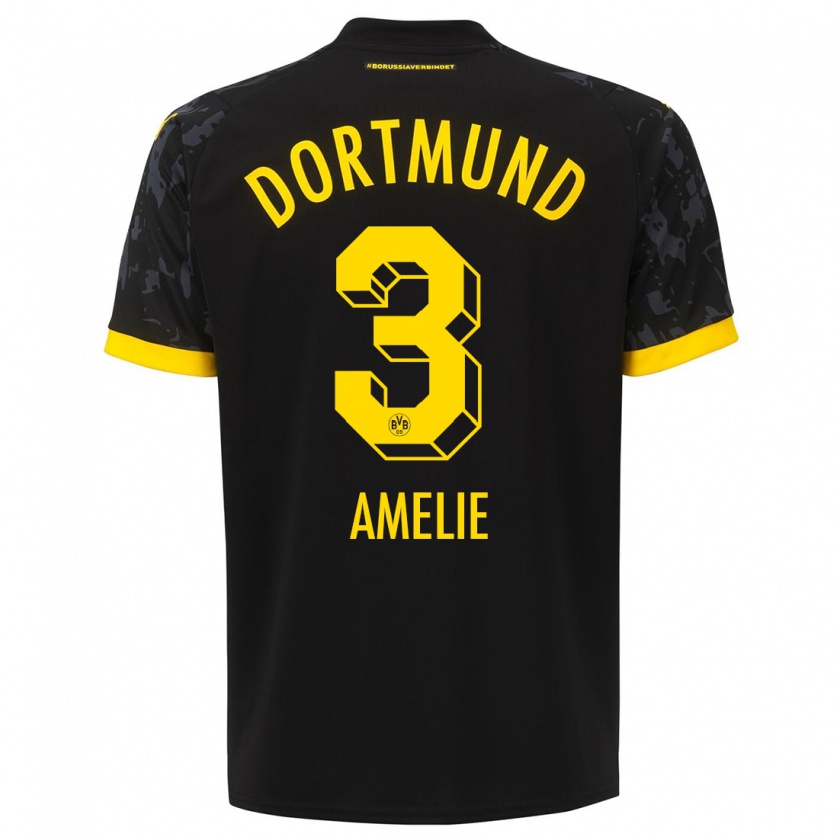 Kandiny Bambino Maglia Berger Amelie #3 Nero Kit Gara Away 2023/24 Maglietta