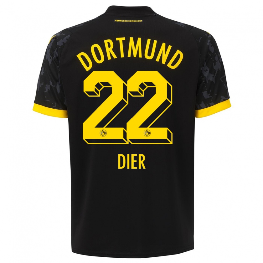 Kandiny Niño Camiseta Henrik Dier #22 Negro 2ª Equipación 2023/24 La Camisa