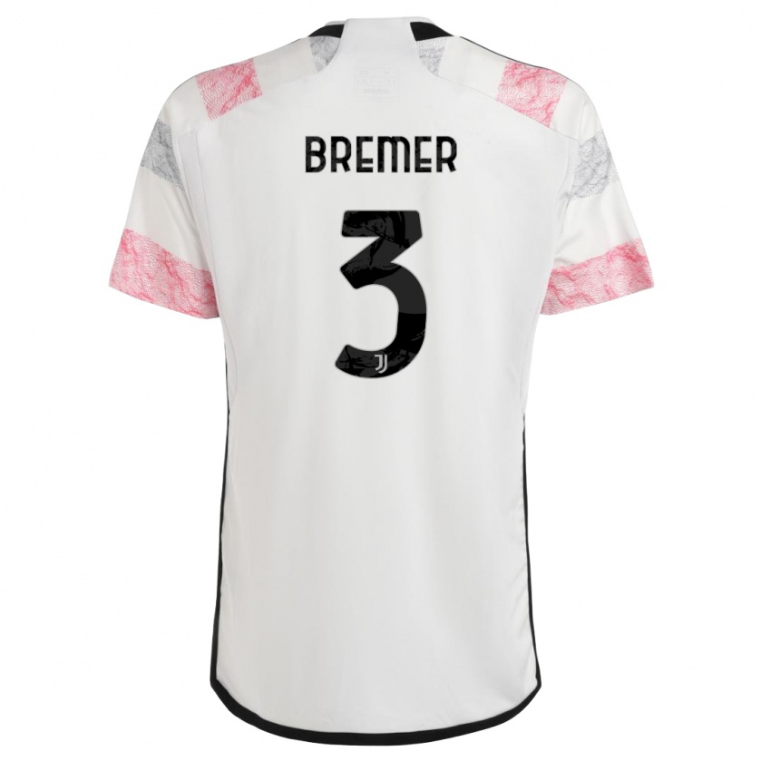 Kandiny Niño Camiseta Bremer #3 Blanco Rosa 2ª Equipación 2023/24 La Camisa