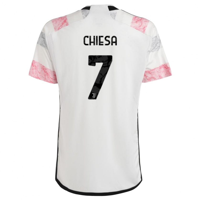 Kandiny Kinder Federico Chiesa #7 Weiß Rosa Auswärtstrikot Trikot 2023/24 T-Shirt Österreich