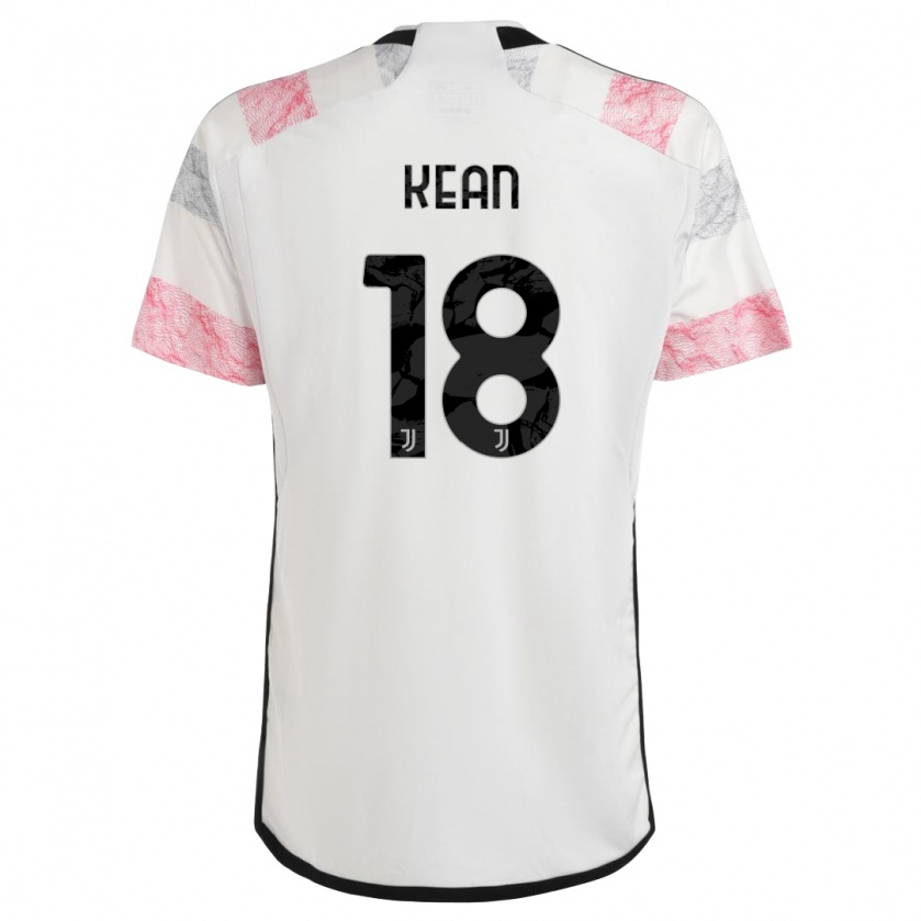 Kandiny Niño Camiseta Moise Kean #18 Blanco Rosa 2ª Equipación 2023/24 La Camisa