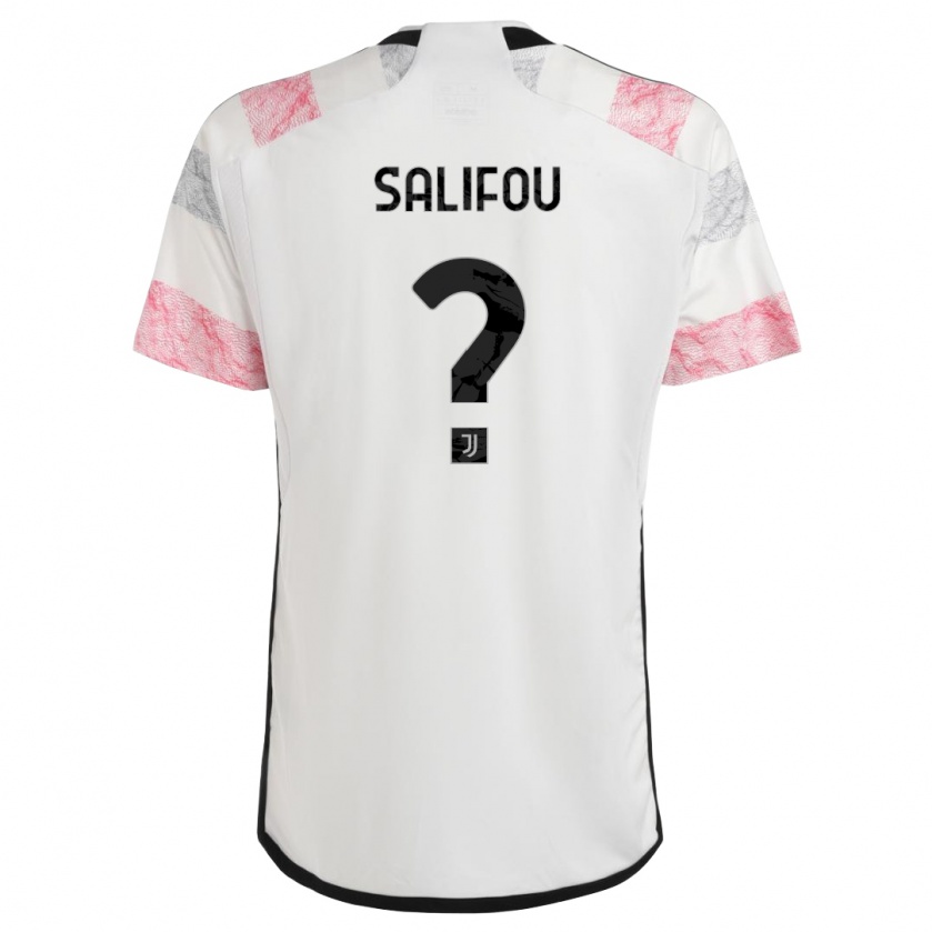 Kandiny Niño Camiseta Dikeni Salifou #0 Blanco Rosa 2ª Equipación 2023/24 La Camisa