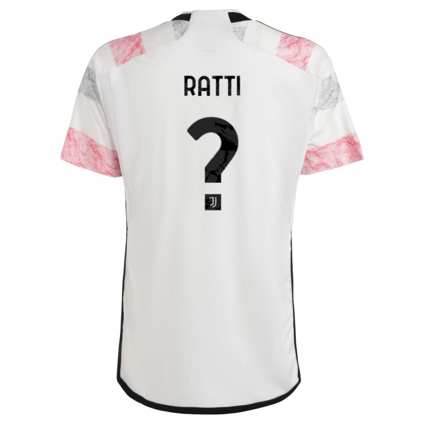 Kandiny Niño Camiseta Leonardo Ratti #0 Blanco Rosa 2ª Equipación 2023/24 La Camisa