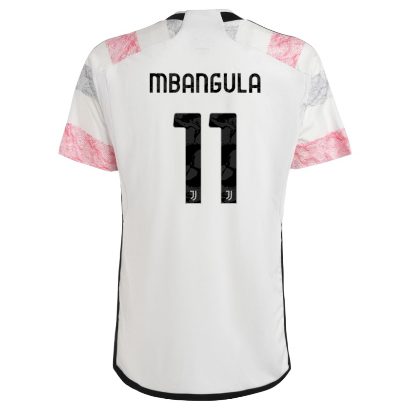 Kandiny Niño Camiseta Samuel Mbangula #11 Blanco Rosa 2ª Equipación 2023/24 La Camisa