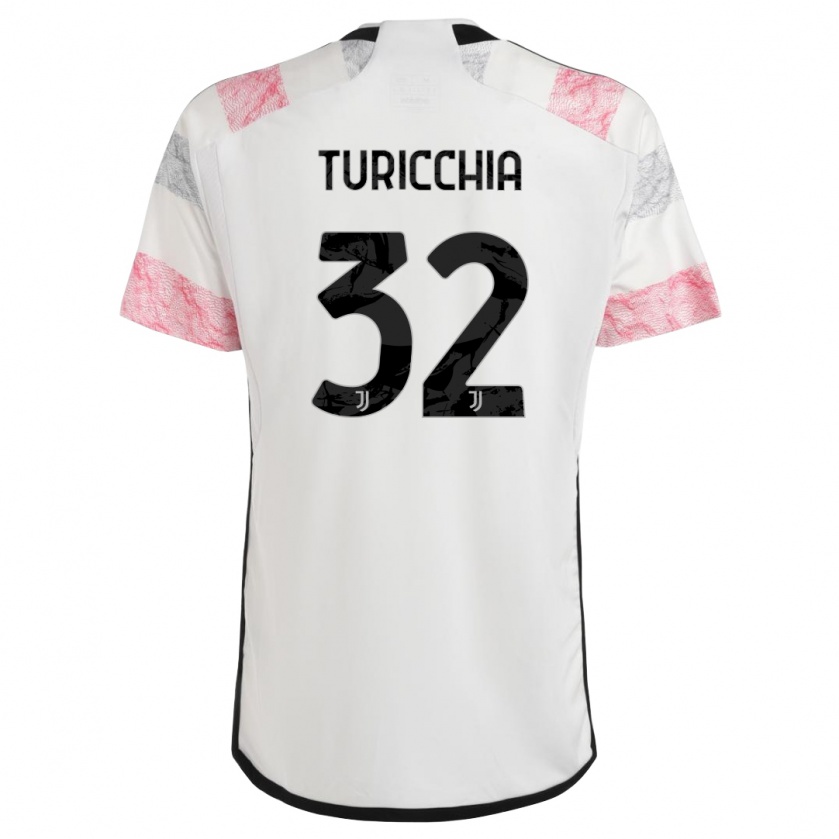 Kandiny Bambino Maglia Riccardo Turicchia #32 Bianco Rosa Kit Gara Away 2023/24 Maglietta