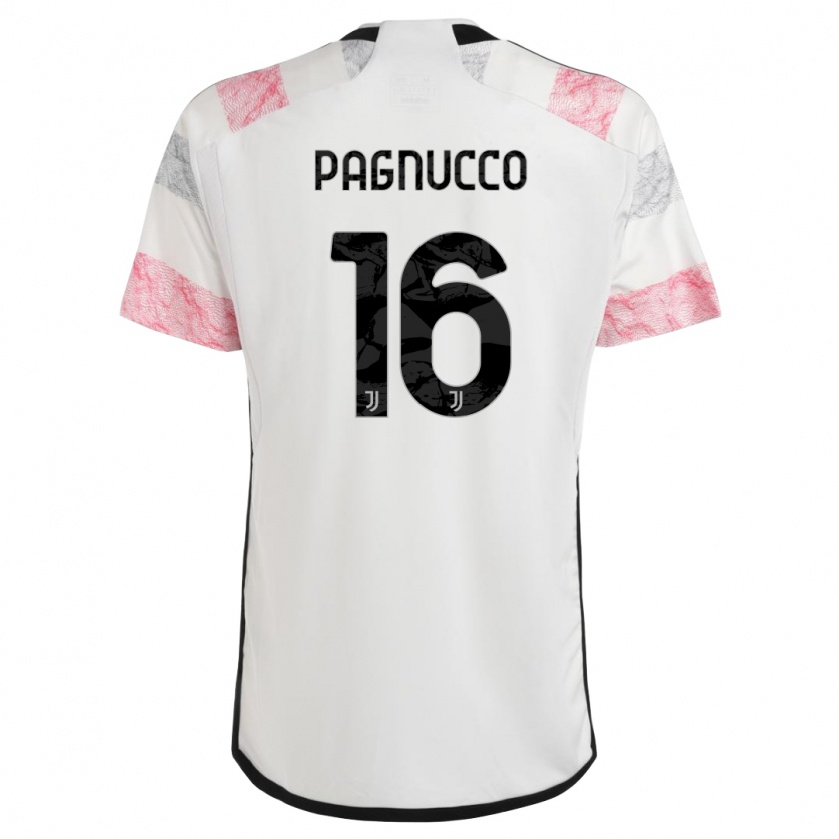 Kandiny Niño Camiseta Filippo Pagnucco #16 Blanco Rosa 2ª Equipación 2023/24 La Camisa