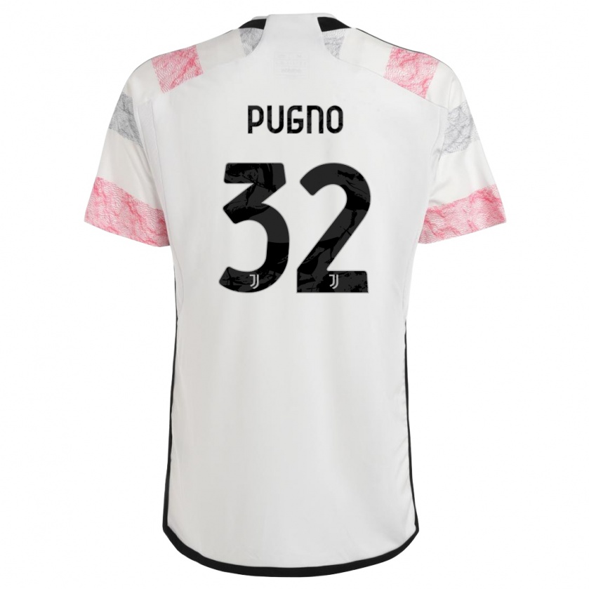 Kandiny Niño Camiseta Diego Pugno #32 Blanco Rosa 2ª Equipación 2023/24 La Camisa