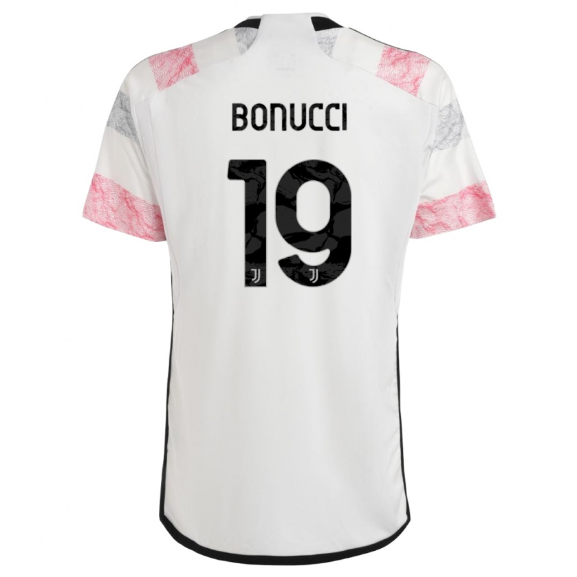 Kandiny Kinderen Leonardo Bonucci #19 Wit Roze Uitshirt Uittenue 2023/24 T-Shirt België