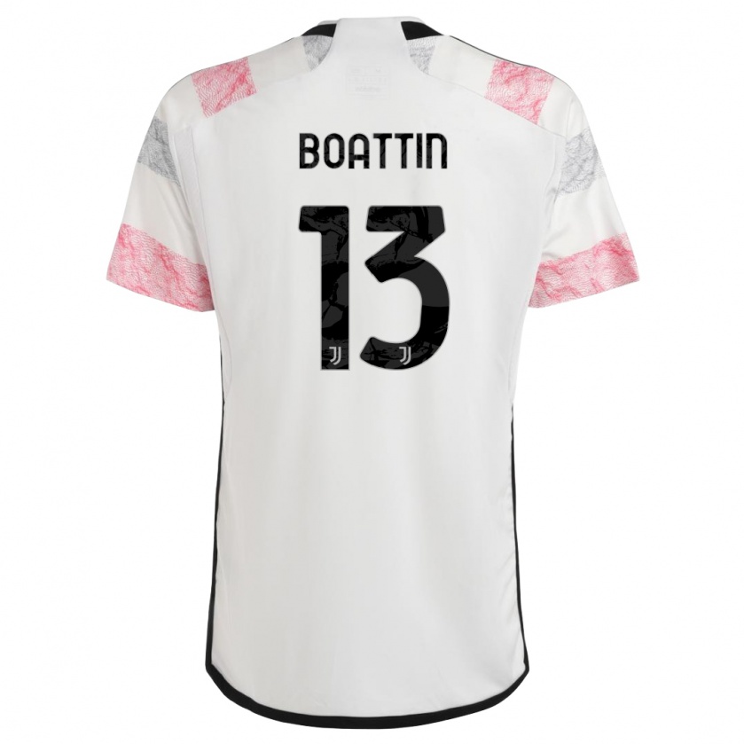 Kandiny Niño Camiseta Lisa Boattin #13 Blanco Rosa 2ª Equipación 2023/24 La Camisa