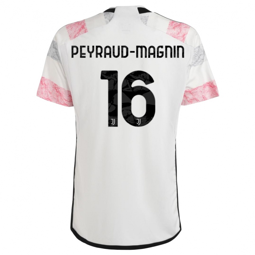 Kandiny Bambino Maglia Pauline Peyraud-Magnin #16 Bianco Rosa Kit Gara Away 2023/24 Maglietta