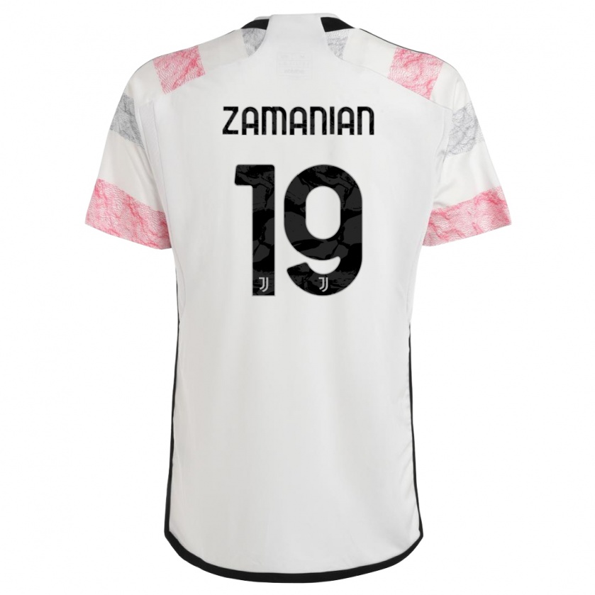 Kandiny Kinderen Annahita Zamanian #19 Wit Roze Uitshirt Uittenue 2023/24 T-Shirt België