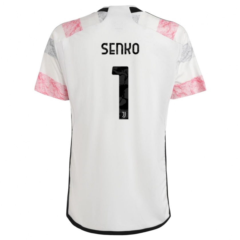 Kandiny Niño Camiseta Zsombor Senko #1 Blanco Rosa 2ª Equipación 2023/24 La Camisa