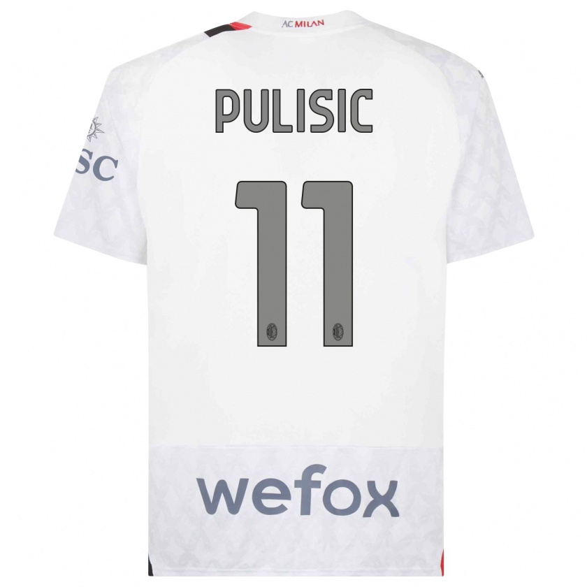 Kandiny Bambino Maglia Christian Pulisic #11 Bianco Kit Gara Away 2023/24 Maglietta