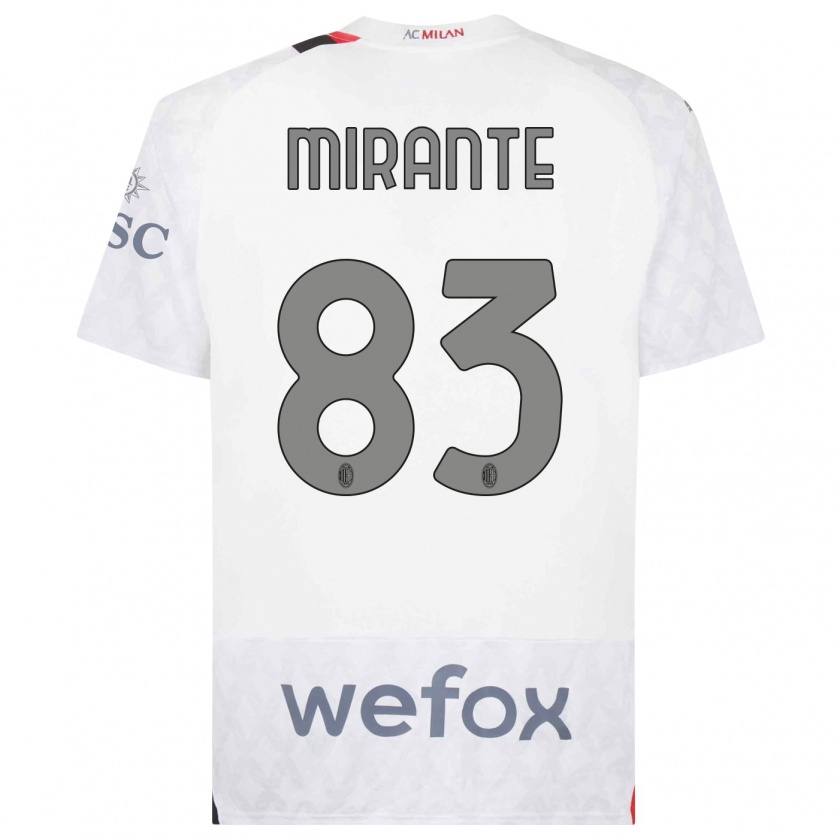 Kandiny Kinderen Antonio Mirante #83 Wit Uitshirt Uittenue 2023/24 T-Shirt België