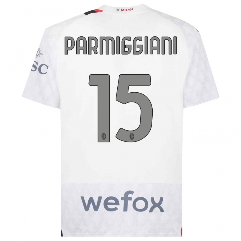 Kandiny Niño Camiseta Pietro Parmiggiani #15 Blanco 2ª Equipación 2023/24 La Camisa