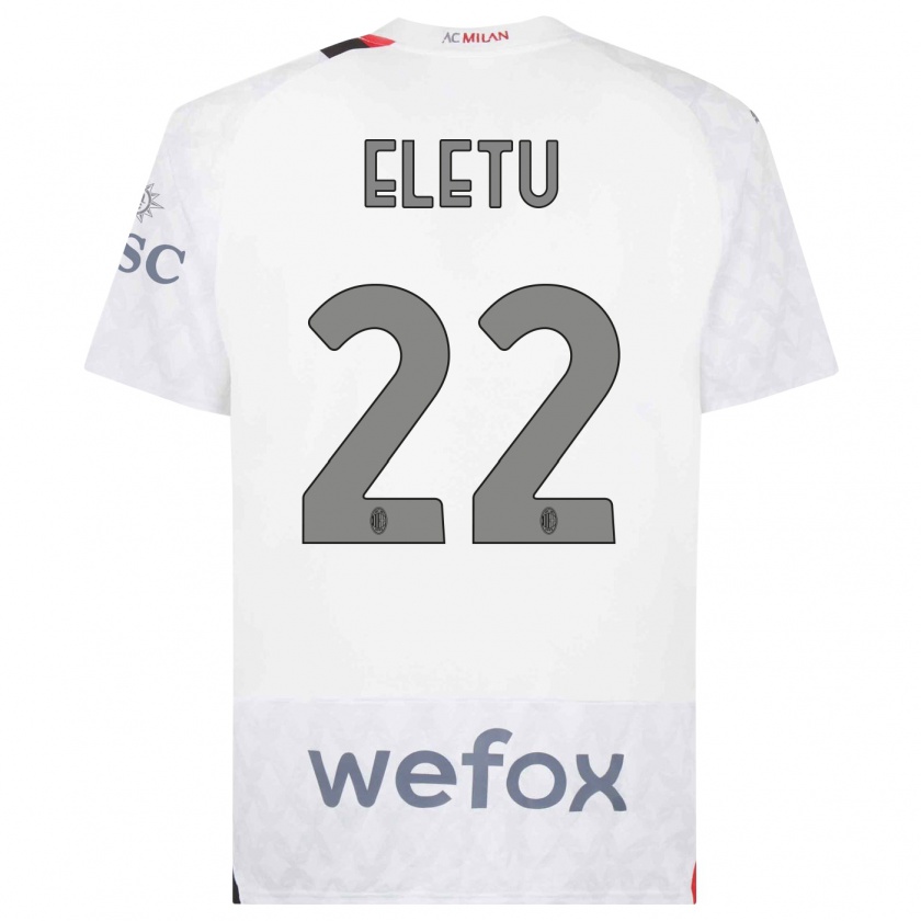 Kandiny Kinderen Victor Eletu #22 Wit Uitshirt Uittenue 2023/24 T-Shirt België