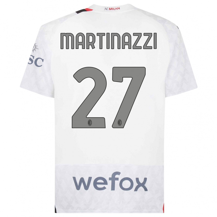 Kandiny Niño Camiseta Luca Martinazzi #27 Blanco 2ª Equipación 2023/24 La Camisa