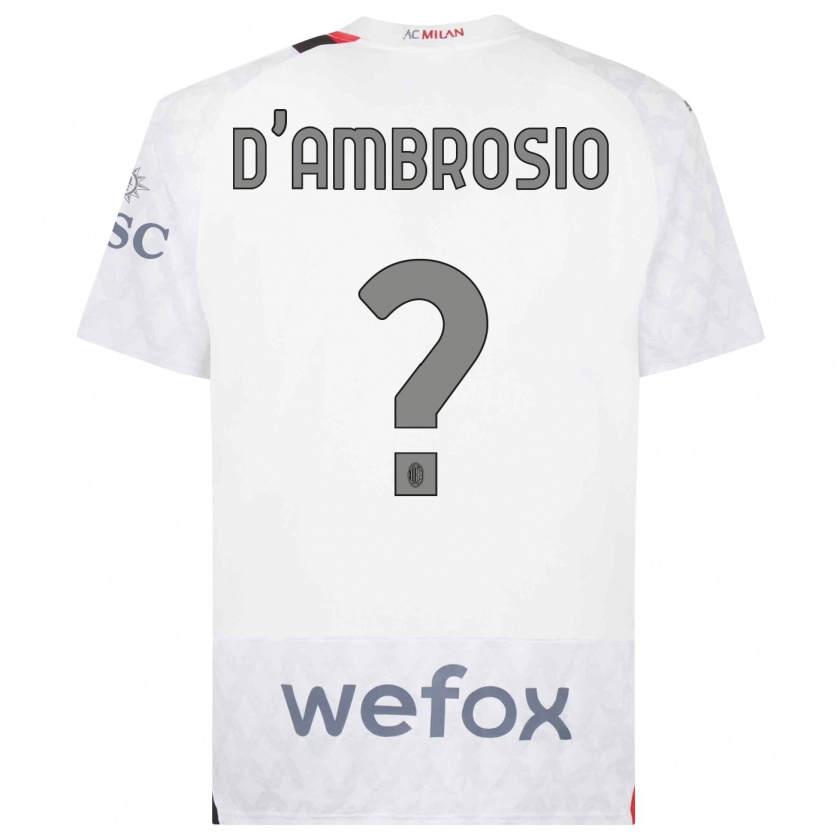 Kandiny Niño Camiseta Antonio D'ambrosio #0 Blanco 2ª Equipación 2023/24 La Camisa