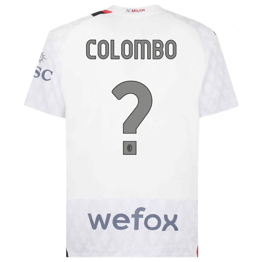 Kandiny Bambino Maglia Federico Colombo #0 Bianco Kit Gara Away 2023/24 Maglietta